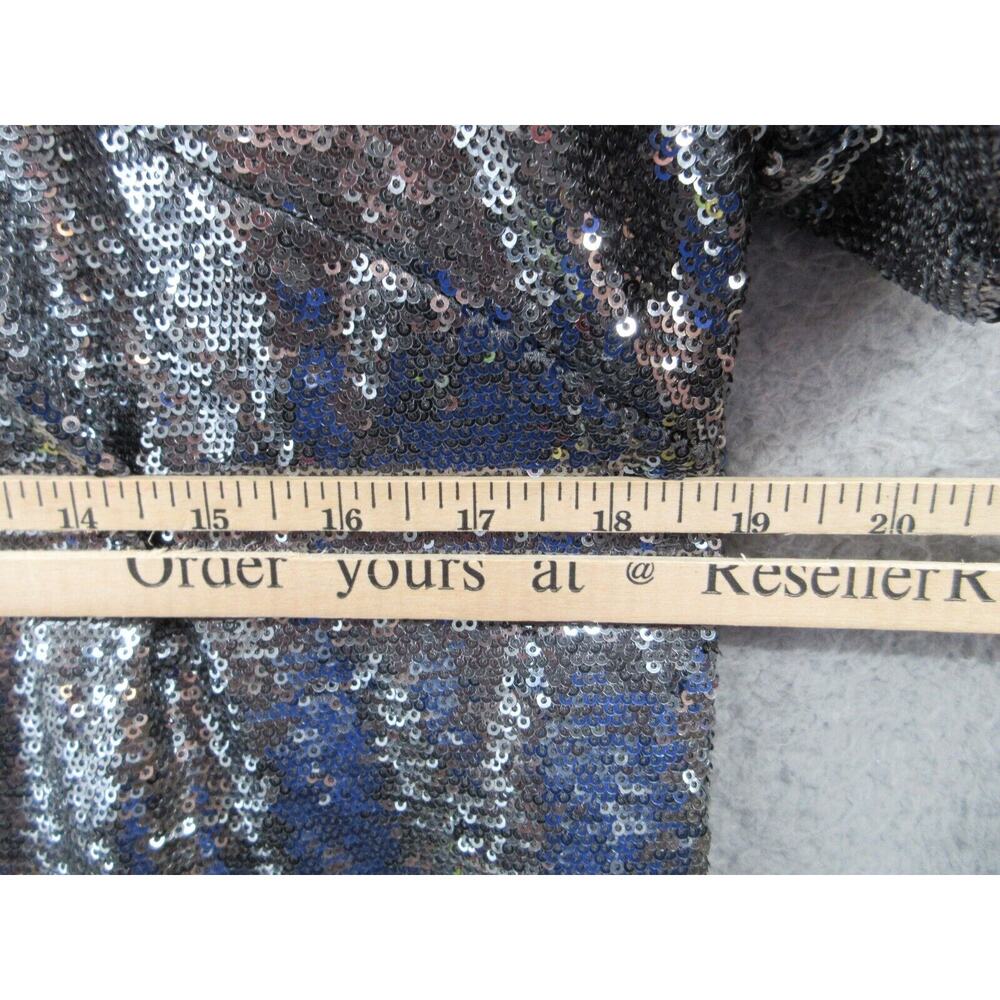 NWT Ralph Lauren Women Sz 12 Silver Sequined Party Cocktail Dress Round Neck - Picture 10 of 16